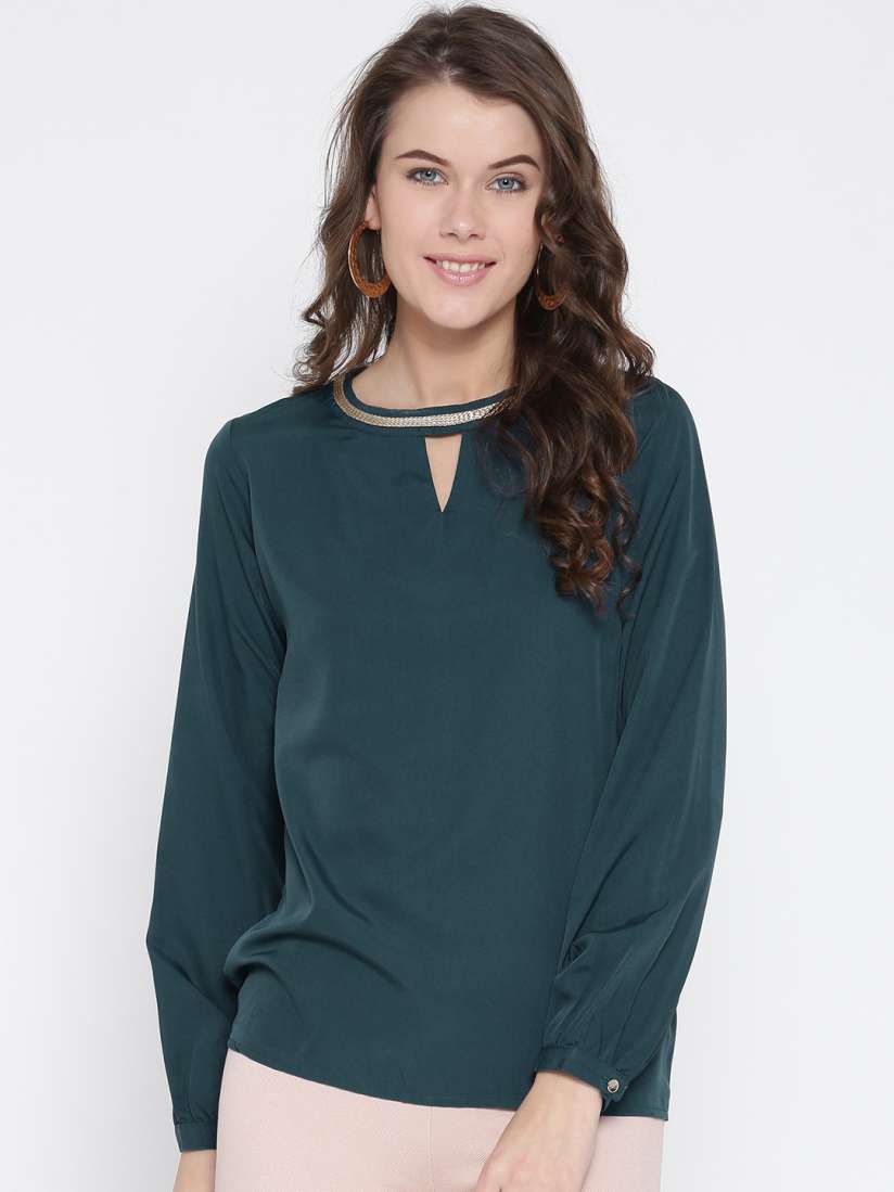 Buy Style Quotient Women Teal Blue Solid Top Tops for Women 2275534 Myntra