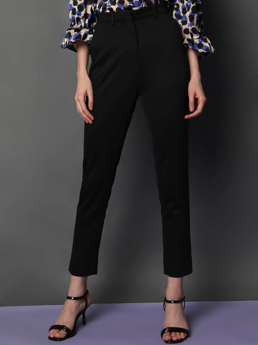 Womens black cigarette trousers on sale