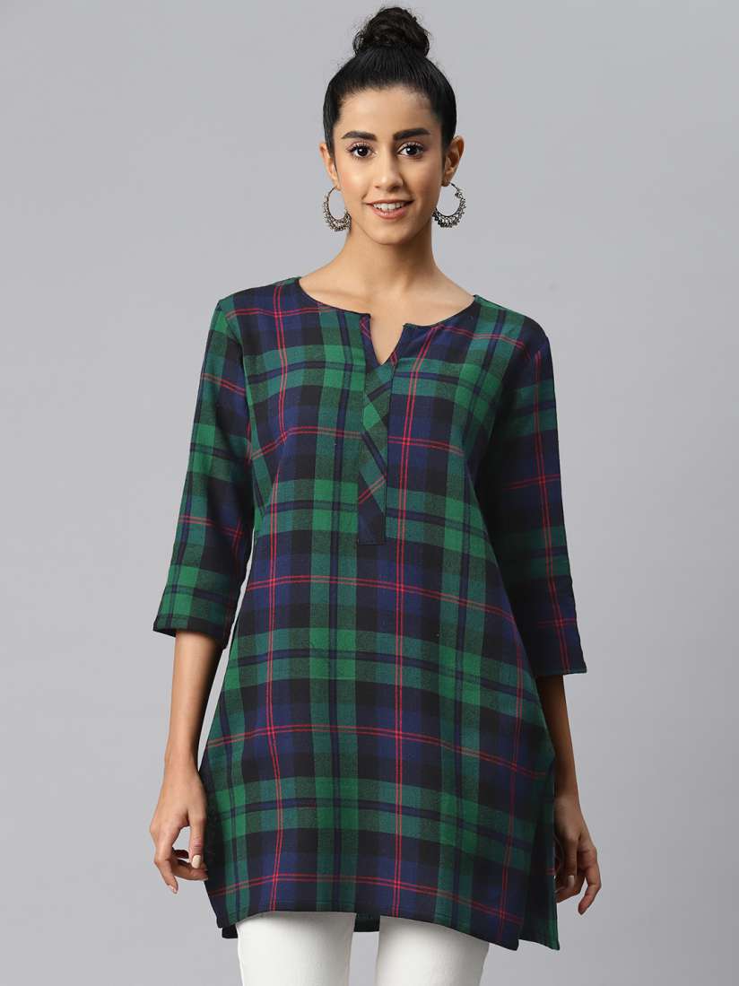 Checked kurtis discount
