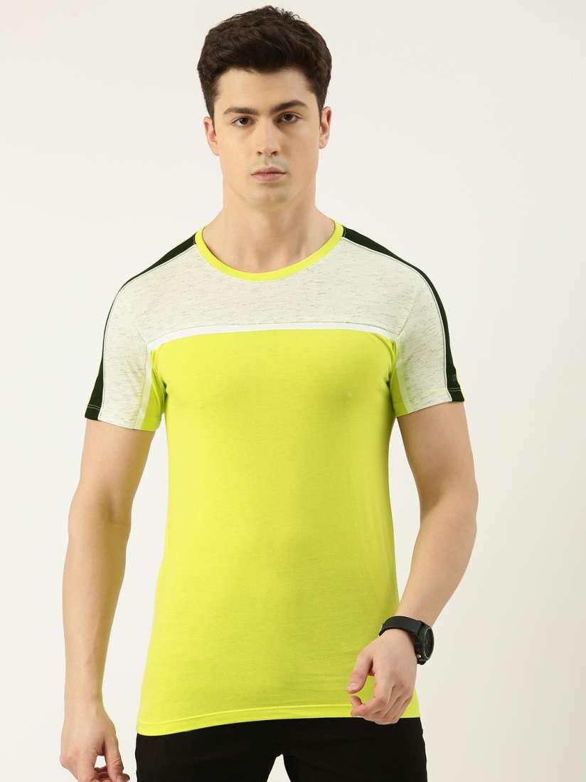 Buy Peter England Casuals Men Colourblocked Slim Fit T shirt Tshirts for Men 22763138 Myntra