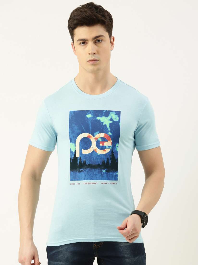 Buy Peter England Casuals Men Printed Slim Fit T shirt Tshirts for Men 22763200 Myntra