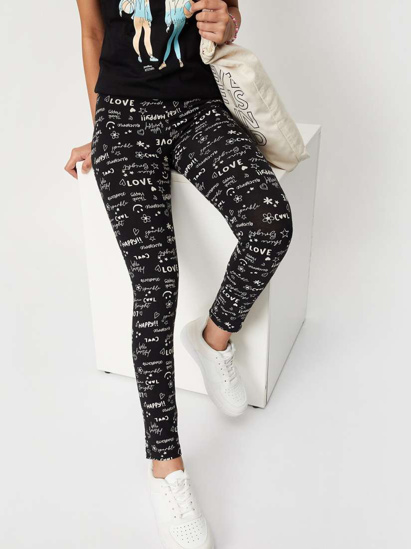 Myntra printed leggings clearance