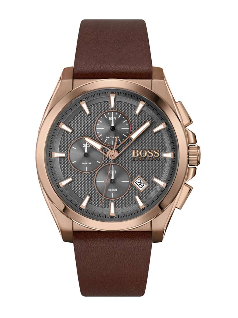 Buy Hugo Boss Men Textured Dial Leather Strap Analogue Chronograph Watch 1513882 Watches for Men 22765568 Myntra