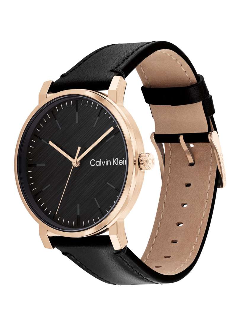 Calvin Klein Men Ck Slate Leather Strap Analogue Watch 25200318