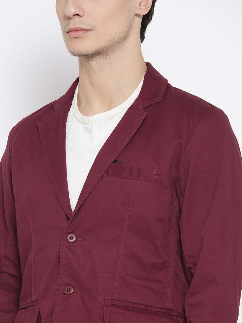 Buy Flying Machine Maroon Slim Fit Single Breasted Casual Blazer Blazers for Men 2277176 Myntra