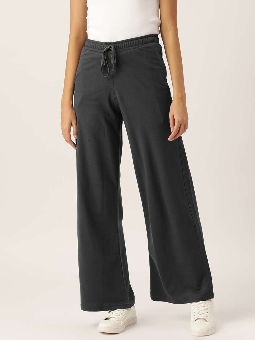Buy FEMEA Women Solid Wide Leg Straight Fit Track Pants Track Pants for Women 22775278 Myntra