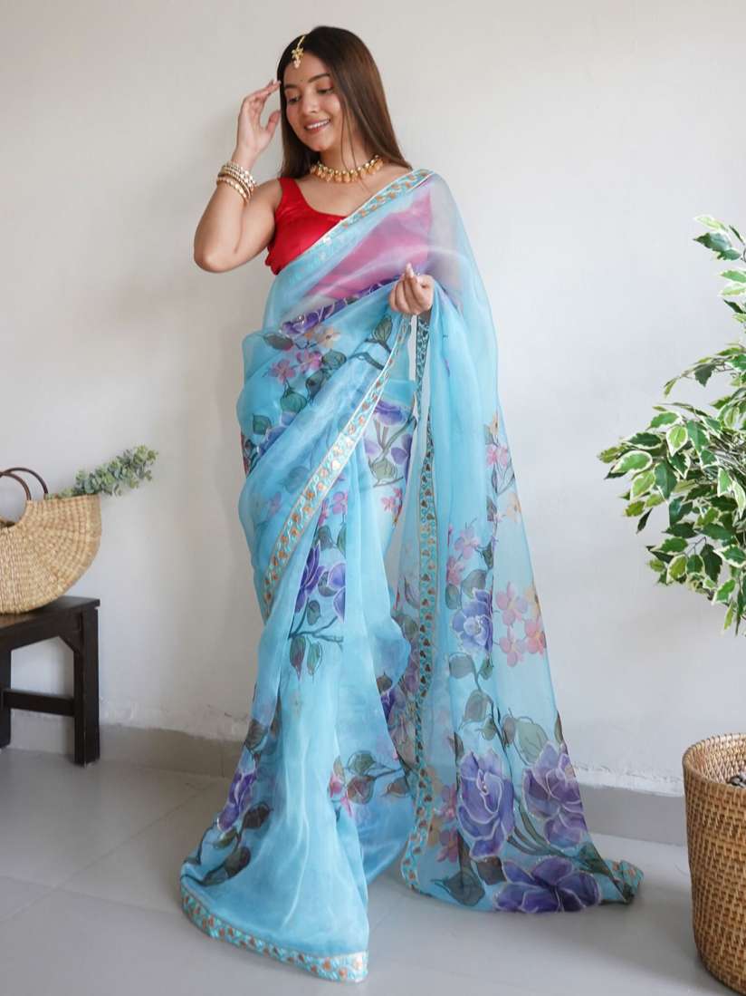 Myntra organza sarees store