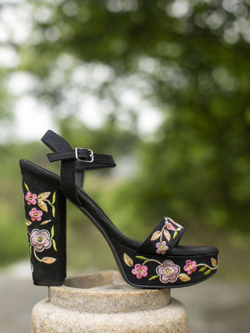 Woven block heels on sale