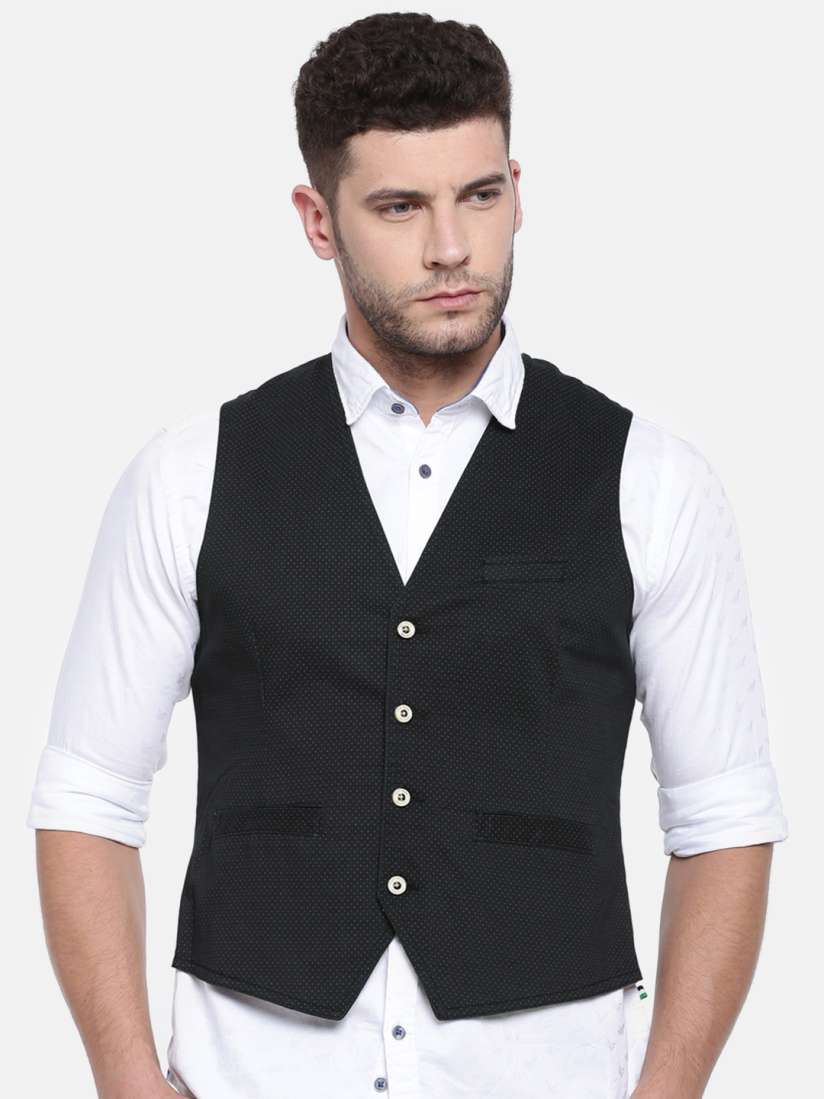 Buy Park Avenue Black Printed Waistcoat Waistcoat for Men 2278805 Myntra