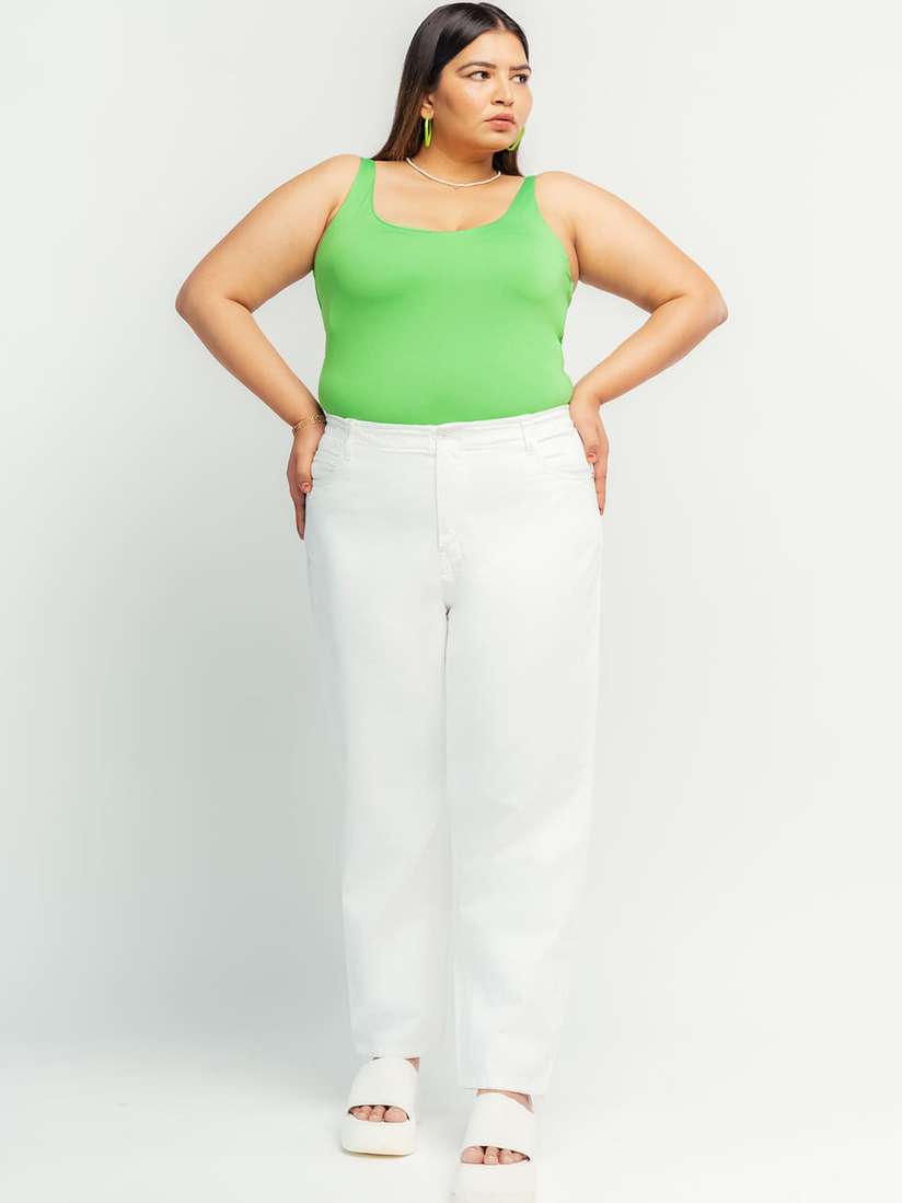 FREAKINS Women Plus Size High-Rise Mom Fit Jeans - Main Image