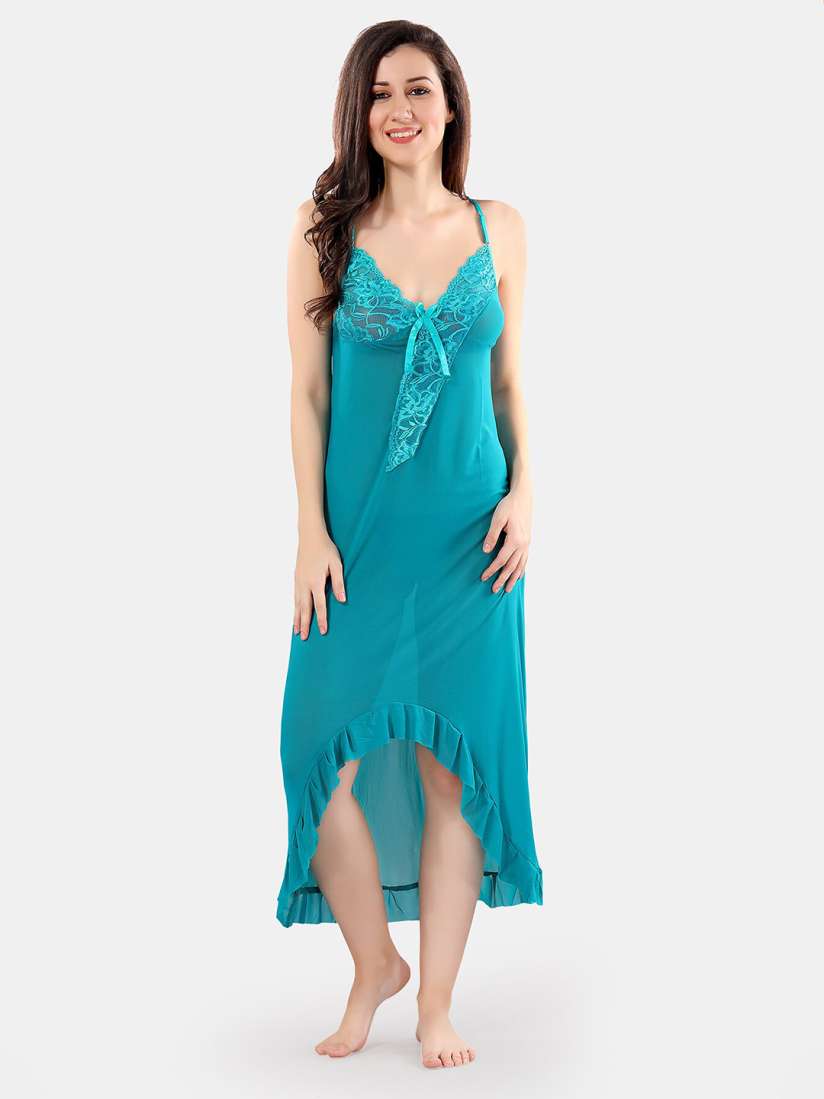 Buy Be You Net Self Design Baby Doll Dress With High Low Hem With Thong Baby Dolls for Women 22791278 Myntra