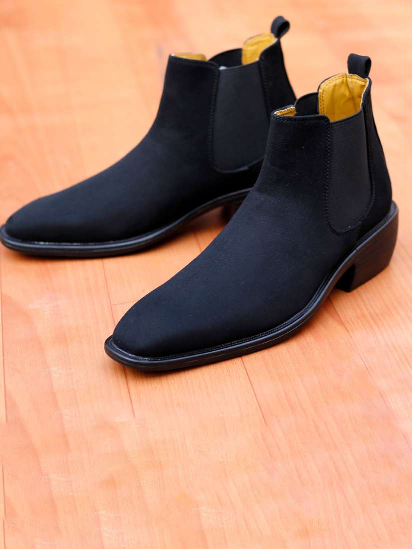 Mens boots stacked heel best sale