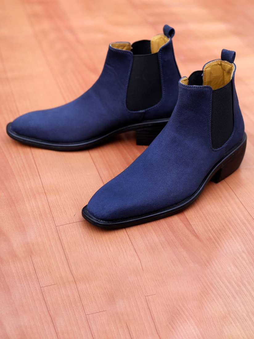 Buy Bxxy Men Mid Top Suede Block Heel Chelsea Elevator Boots Boots for Men 22791886 Myntra