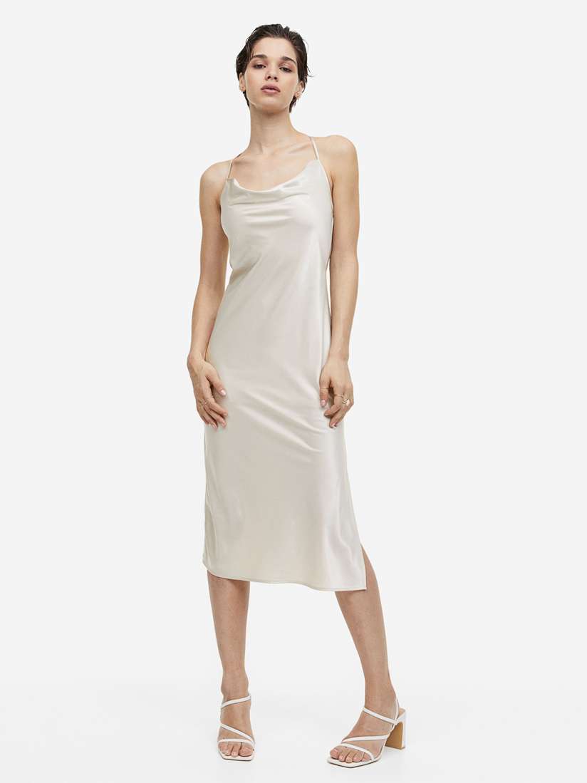 Buy H M Rhinestone Embellished Satin Slip Dress Dresses for Women 22796408 Myntra