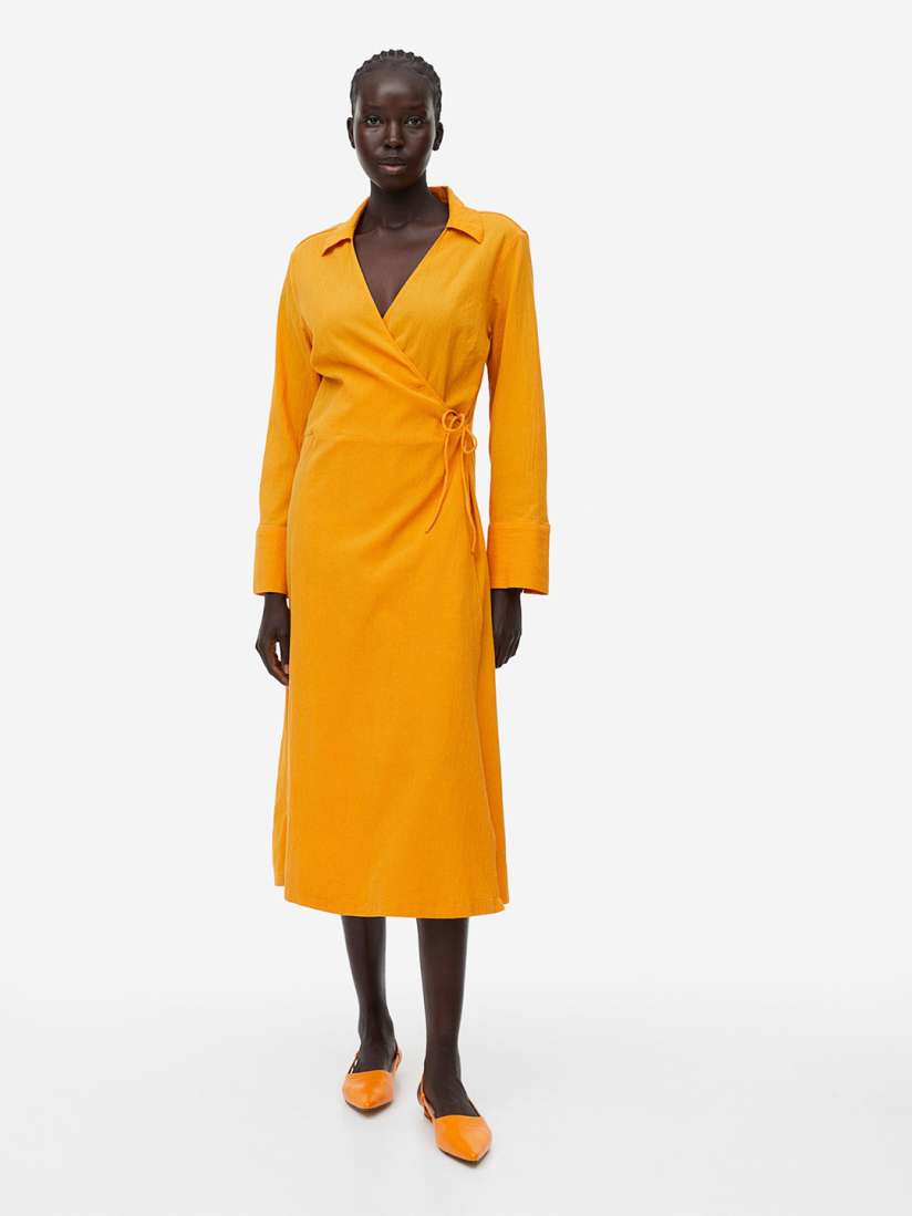Yellow shirt dress h&m best sale