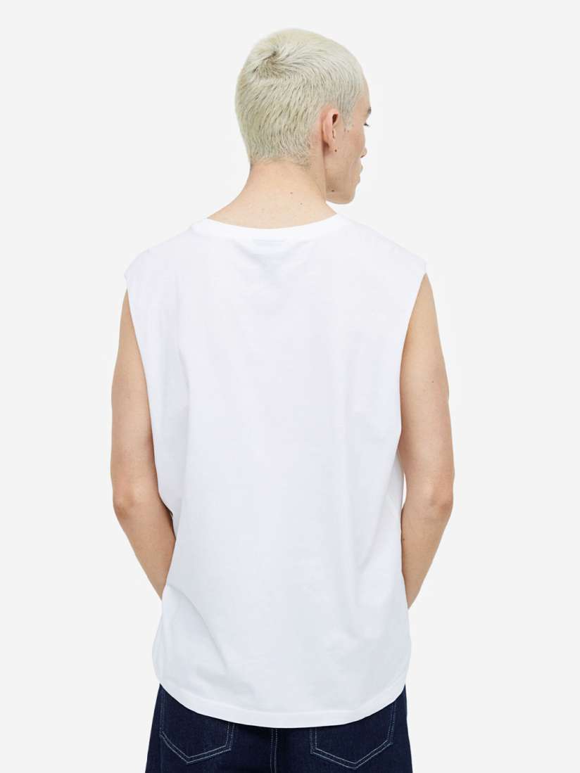 Buy H M Relaxed Fit Pure Cotton sleeveless top Tshirts for Men 22796562 Myntra