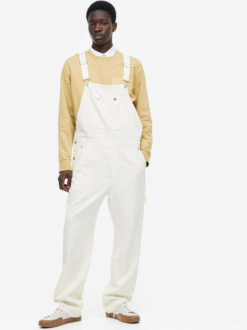 Mens linen dungarees best sale
