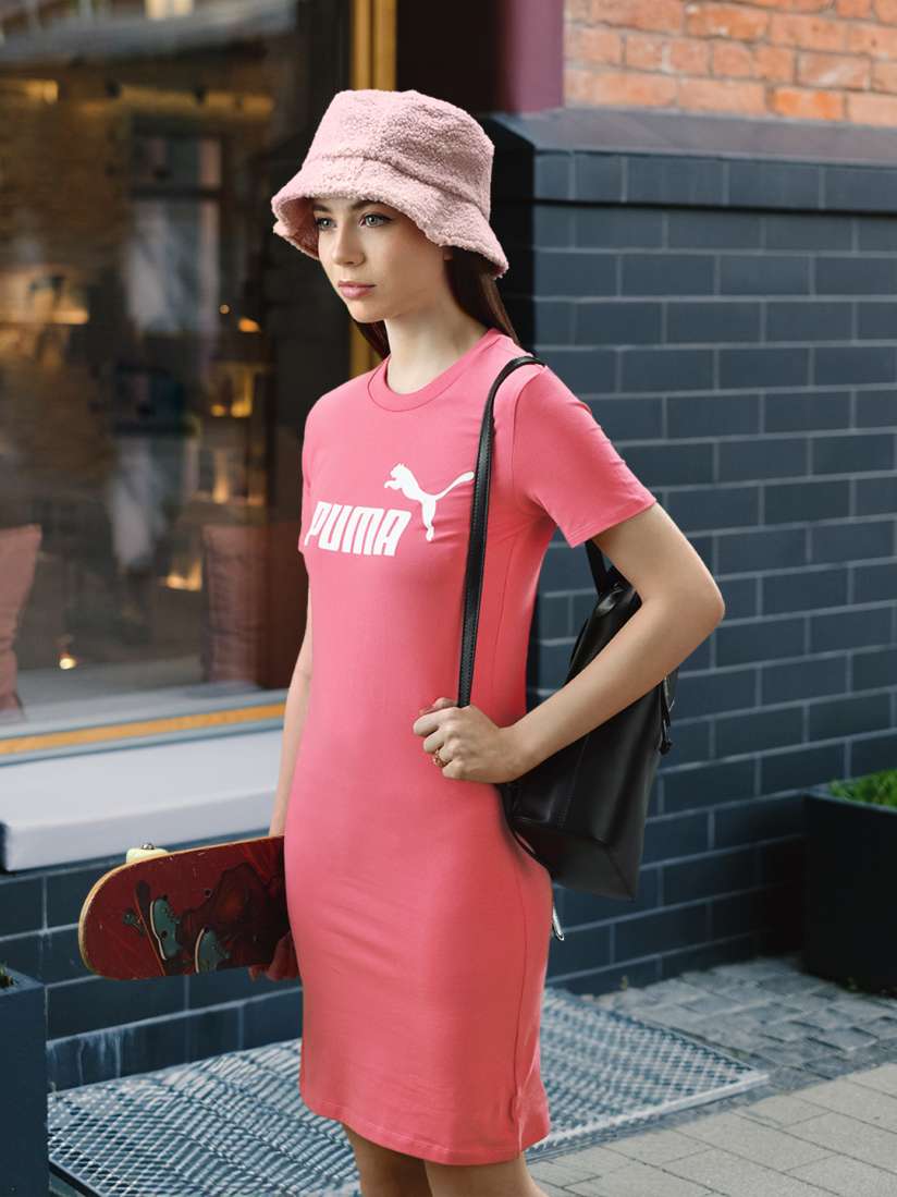 Buy Puma Brand Logo Printed Essential Slim T shirt Dress Dresses for Women 22797770 Myntra