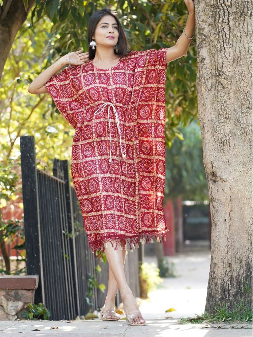 Buy Kesarya Ethnic Motifs Printed Kaftan Dress Dresses for Women 22798246 Myntra