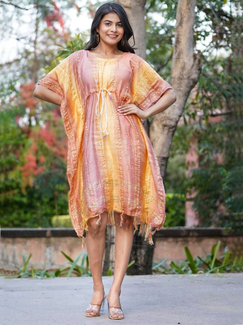 Buy Kesarya Tie and Dyed Kaftan Dress Dresses for Women 22798252 Myntra