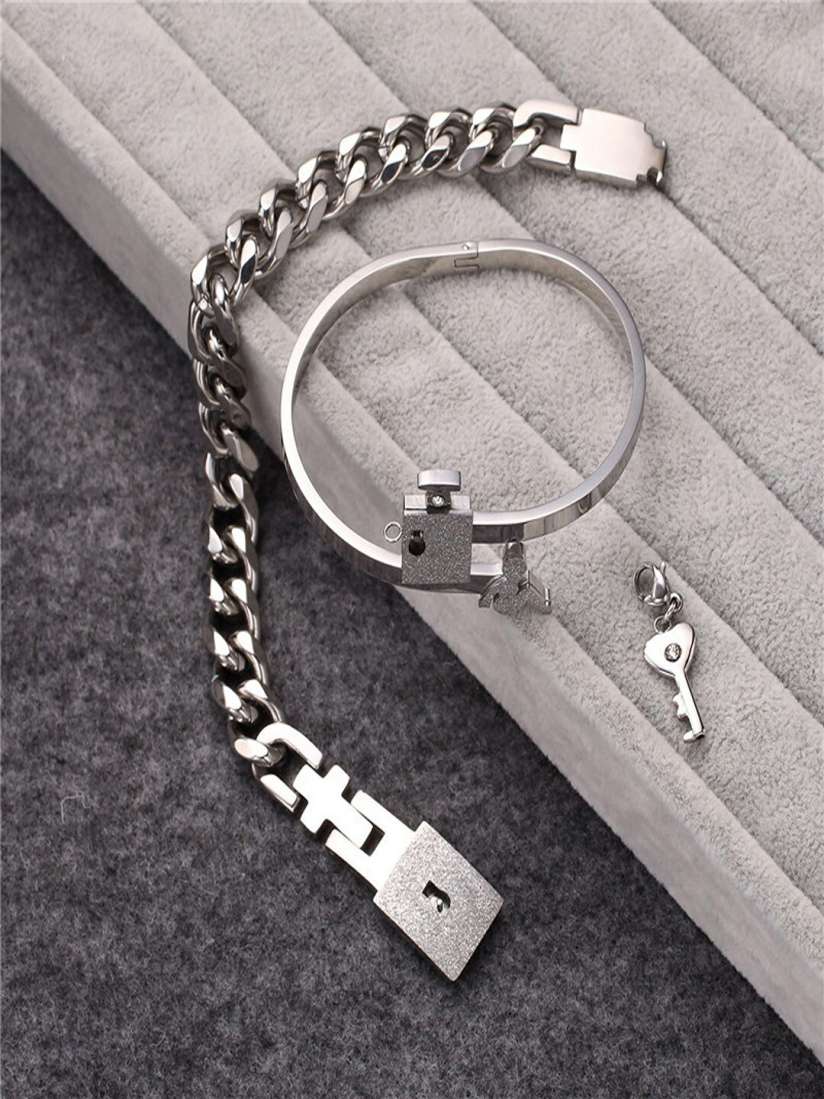 Buy UNIVERSITY TRENDZ Silver Plated His and Hers Lock and Key Couple Bracelets Bracelet for Unisex 22799616 Myntra