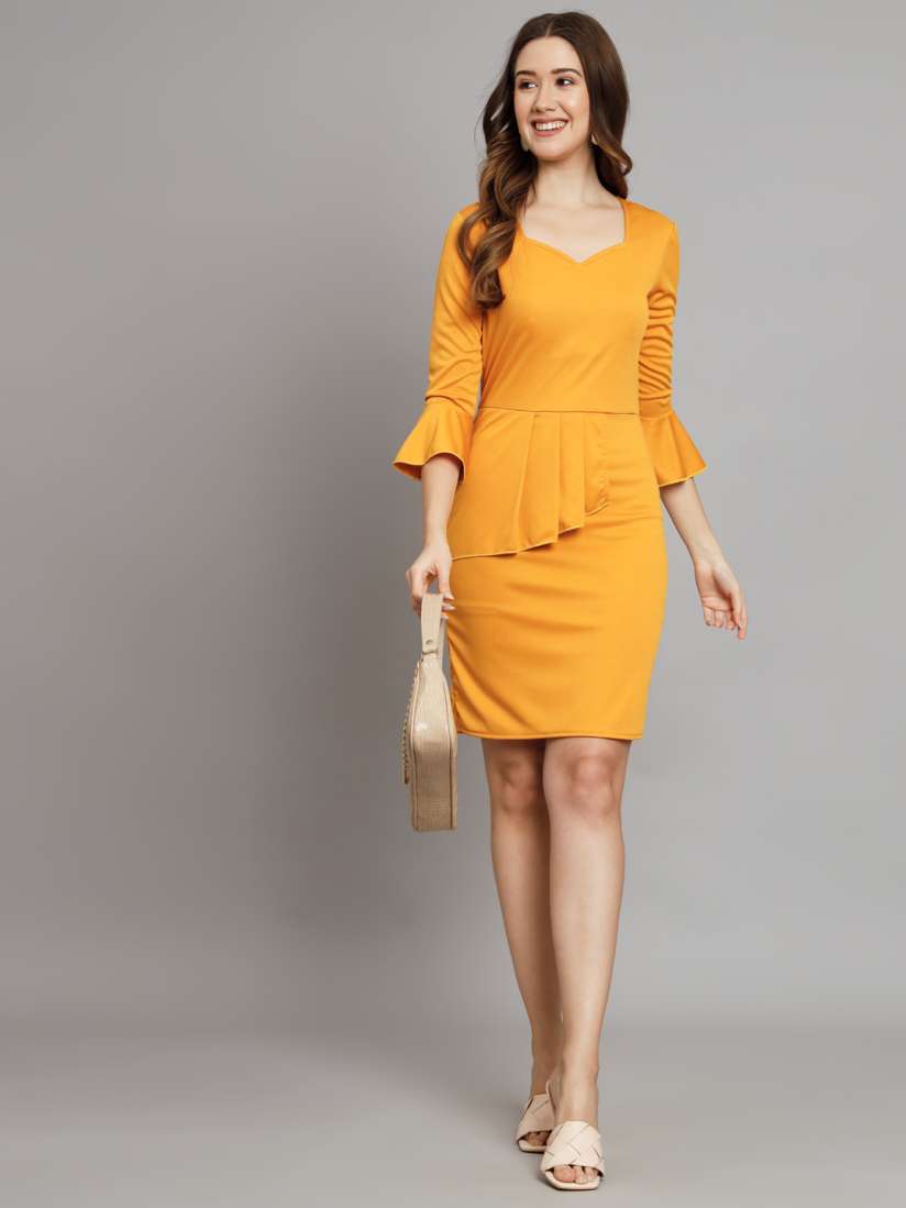 Buy VAARARO Bell Sleeve Peplum Dress Dresses for Women 22805068 Myntra
