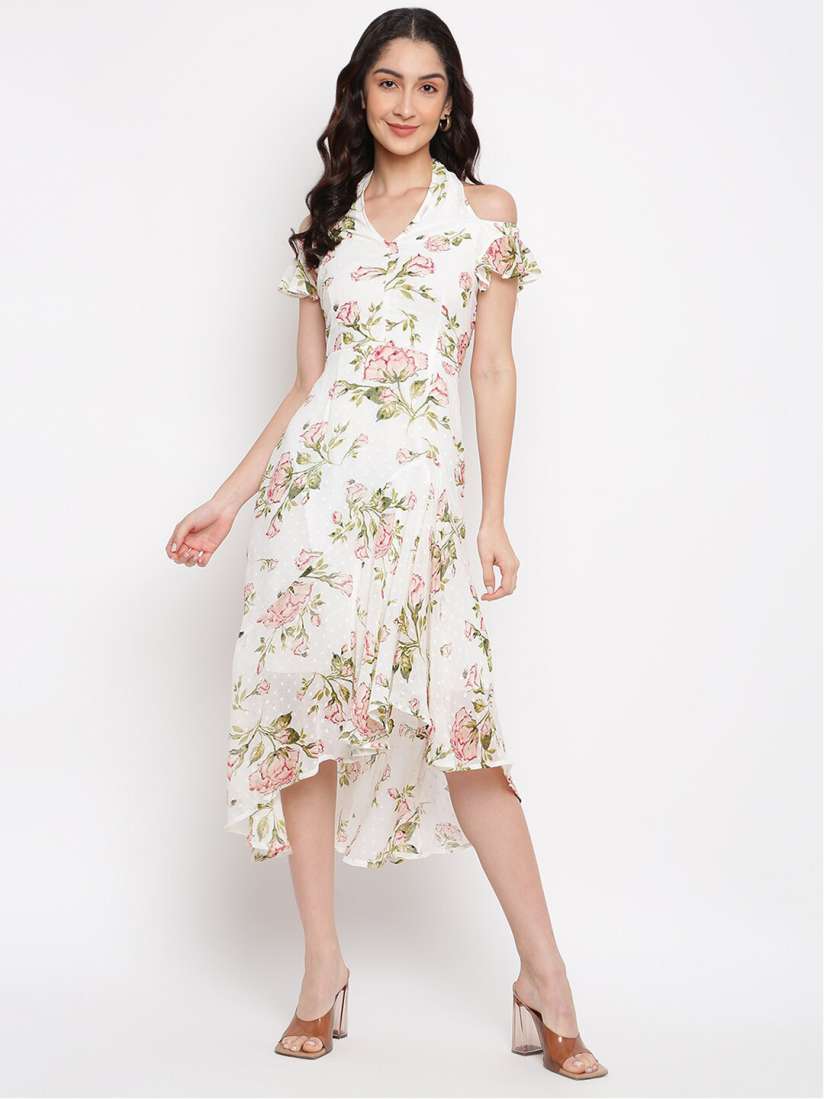 Buy Latin Quarters Floral Print Cold Shoulder Midi Dress Dresses for Women 22809144 Myntra