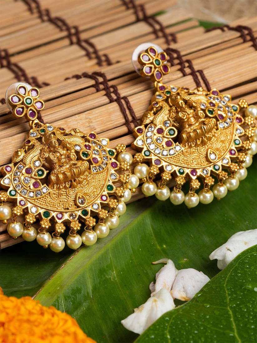 Buy HOUSE OF ARLI Gold Plated Classic Drop Earrings Earrings for Women 22812868 Myntra