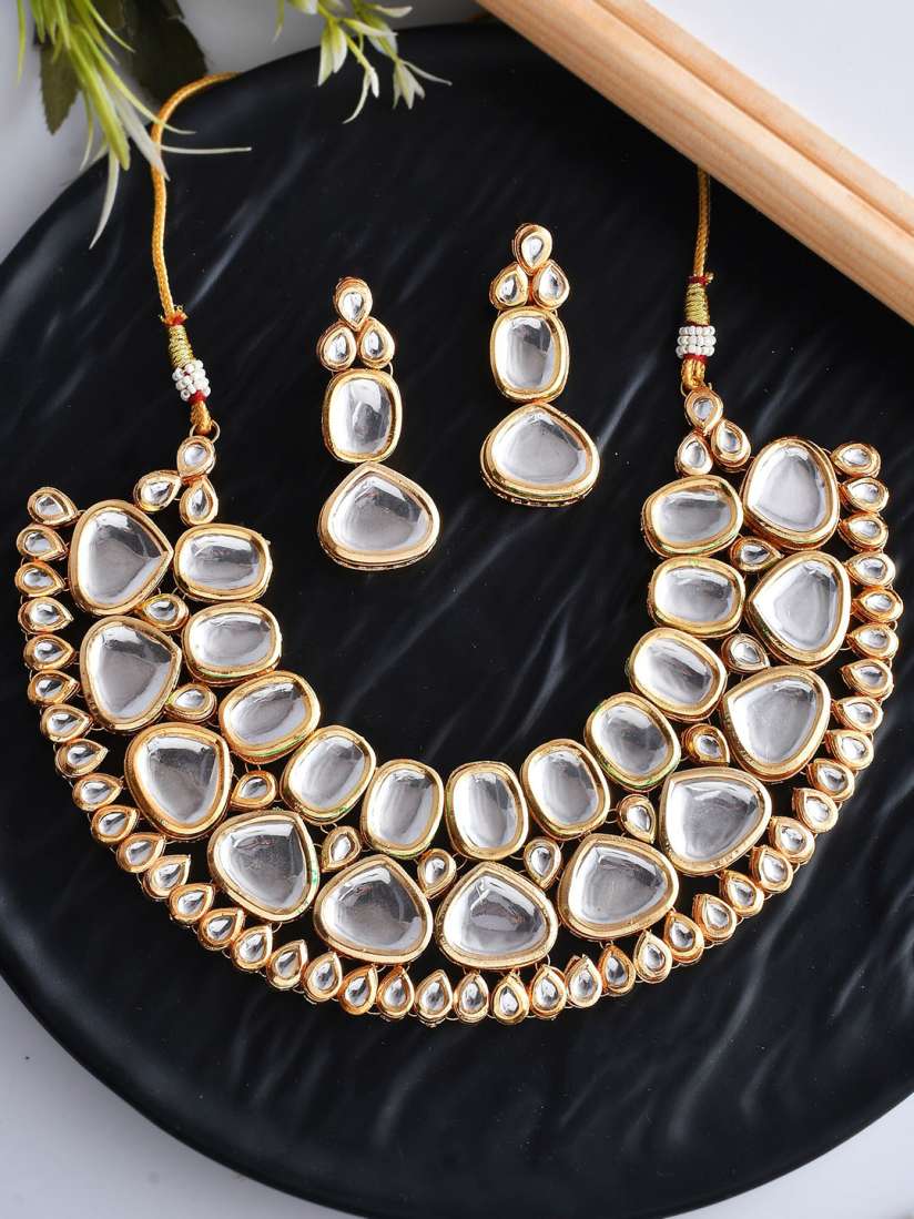 Buy Silvermerc Designs Gold Plated Kundan Stone Studded Bridal Jewellery Set Jewellery Set for Women 22814454 Myntra