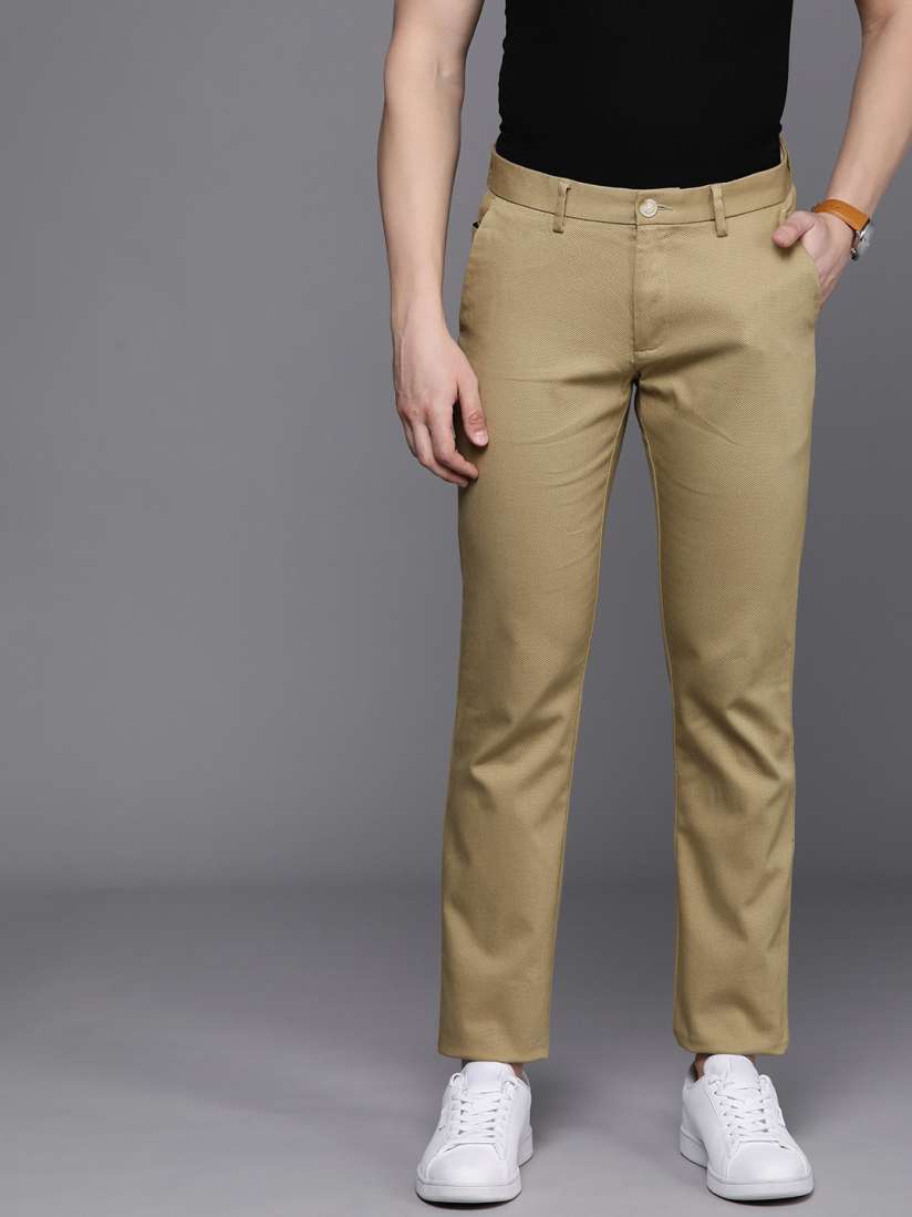 Buy Allen Solly Men Textured Slim Fit Trousers Trousers for Men 22819922 Myntra
