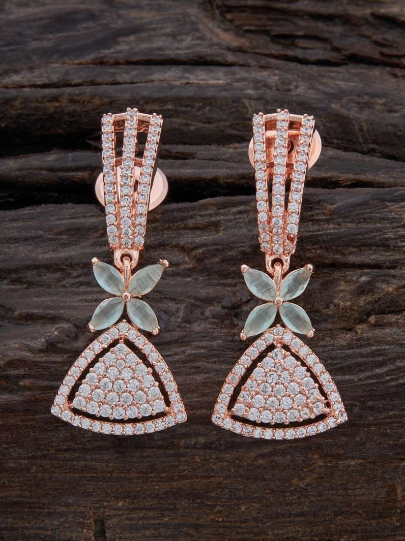 Buy Kushal s Fashion Jewellery Rose Gold Plated Cubic Zirconia Contemporary Drop Earrings Earrings for Women 22821690 Myntra