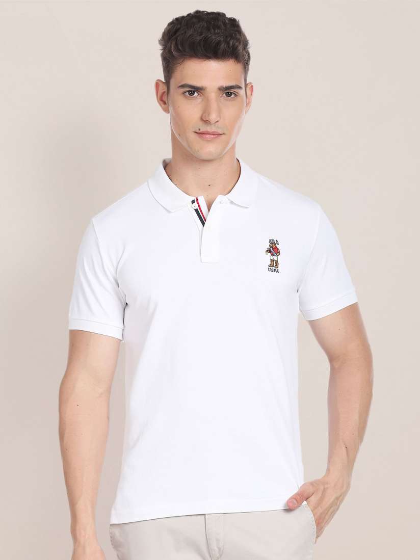 Buy U.S. Polo Assn. Polo Collar Pure Cotton Slim Fit T shirt Tshirts for Men 22822118 Myntra