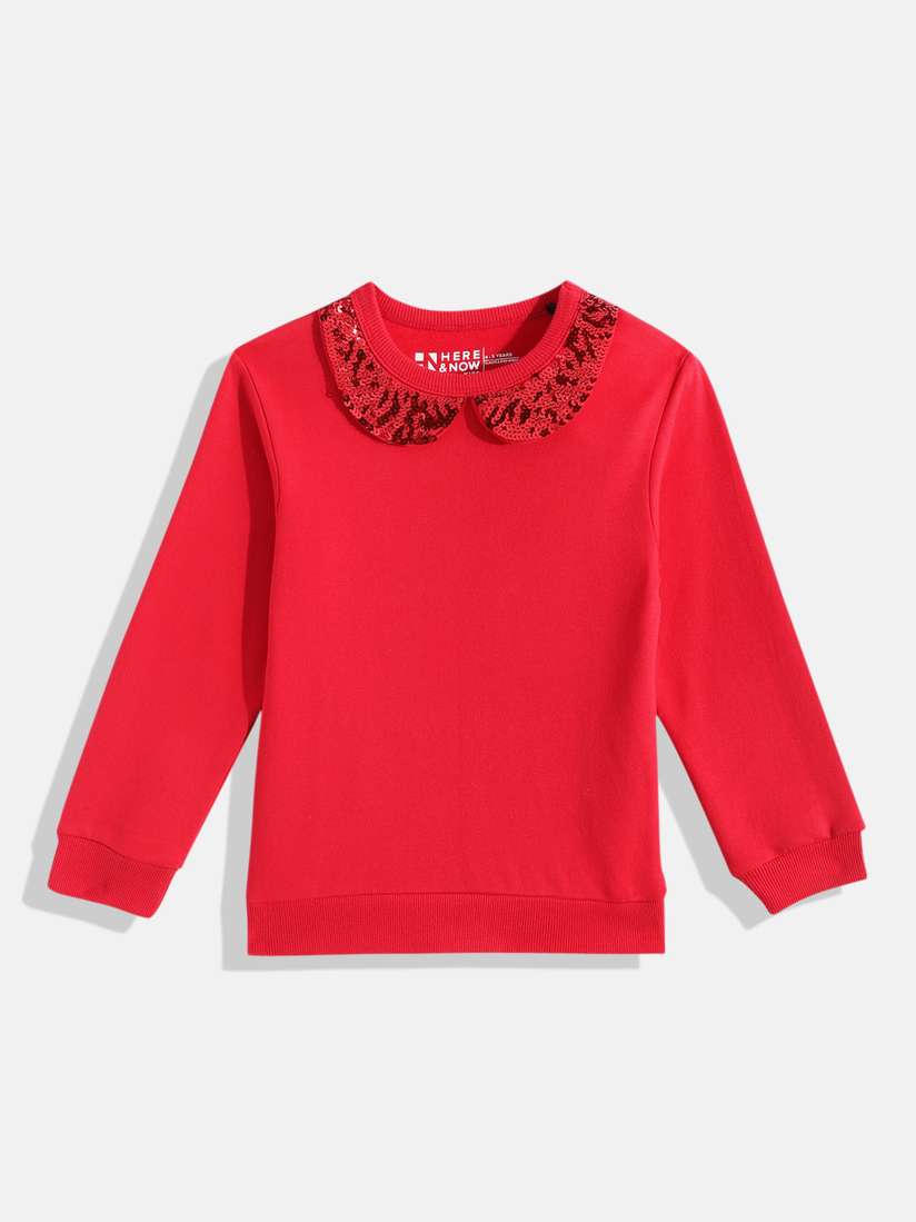 Embellished Sweatshirt Girls Sequin Sweatshirt Buy Pink