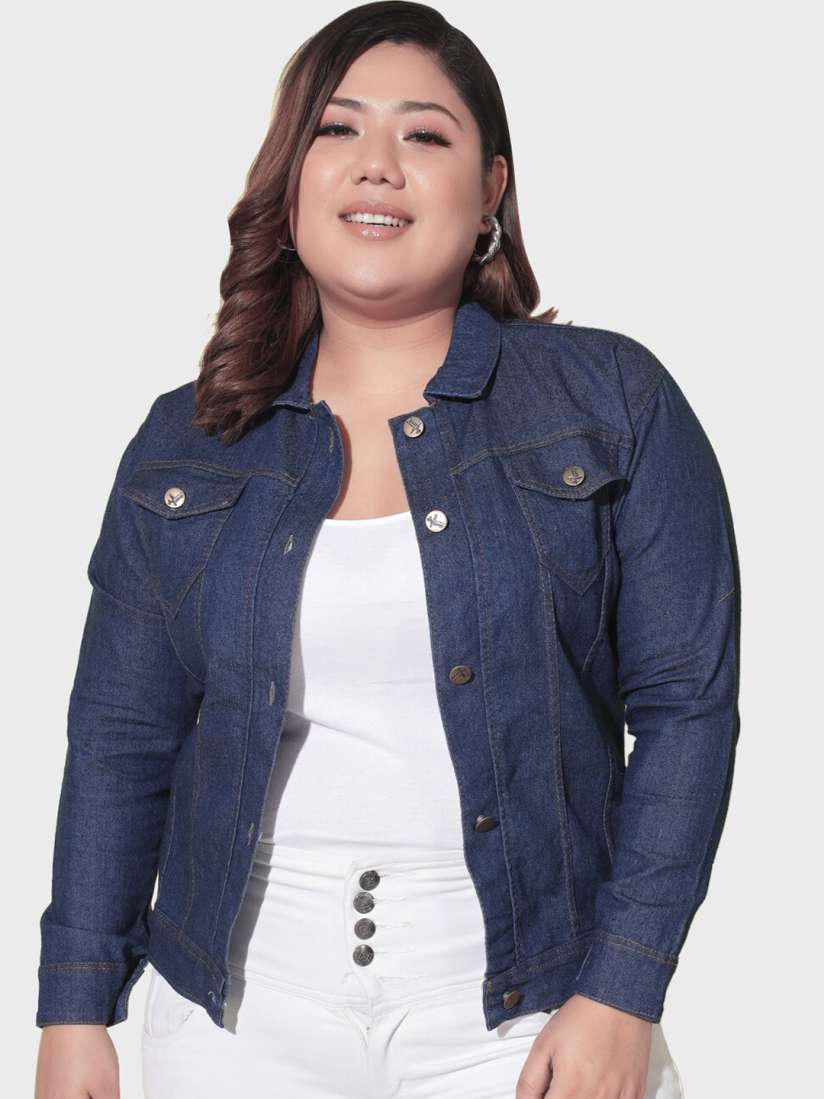 Buy BUY NEW TREND Plus Size Lightweight Denim Jacket Jackets for Women 22828576 Myntra