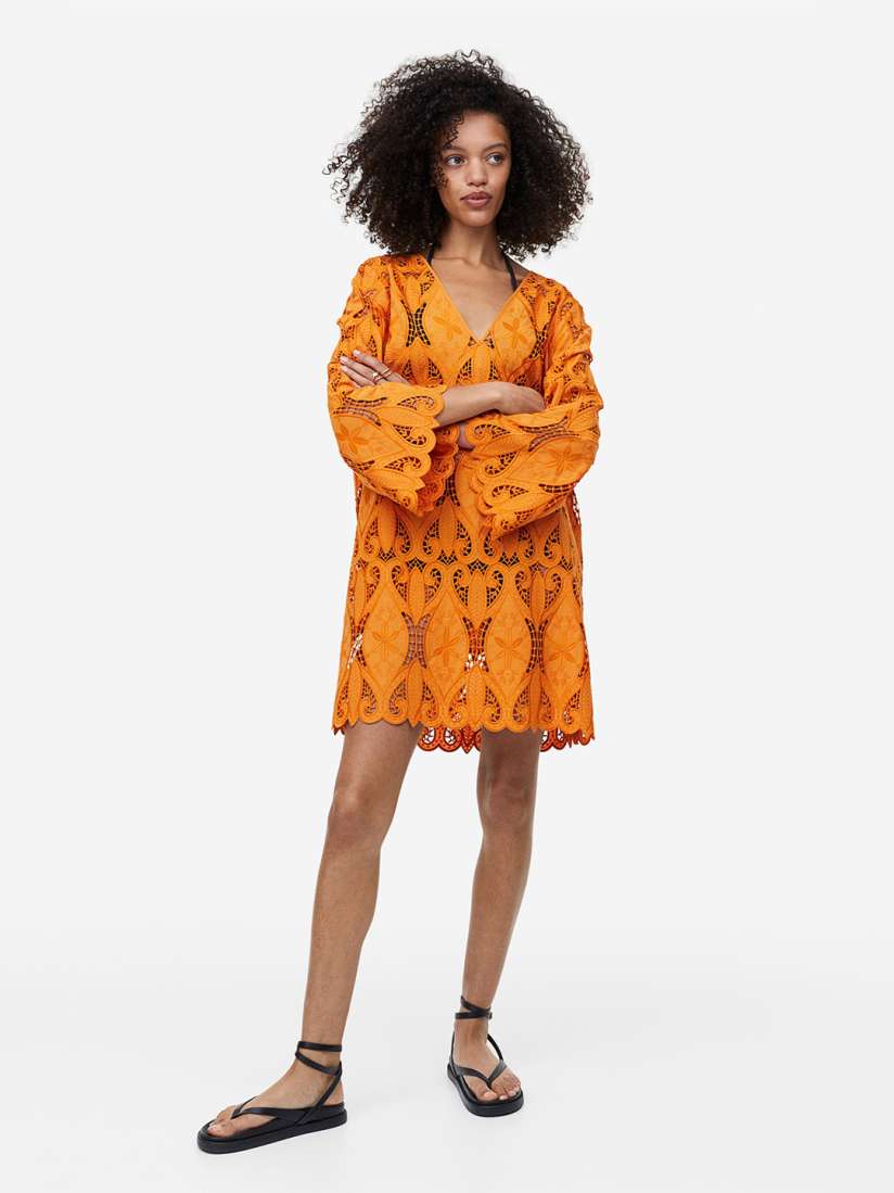 Buy H M Embroidered Pure Cotton Dress Dresses for Women 22830336 Myntra