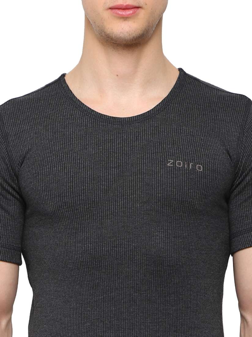 Buy Zoiro Charcoal Grey Striped Skinny Fit Thermal T shirt Thermal Tops for Men 2283560 Myntra