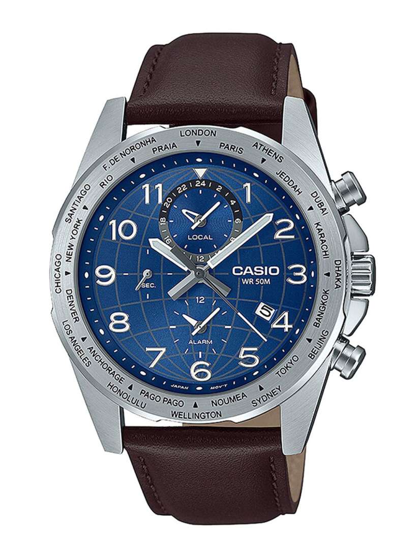 Casio edifice blue leather strap watch online