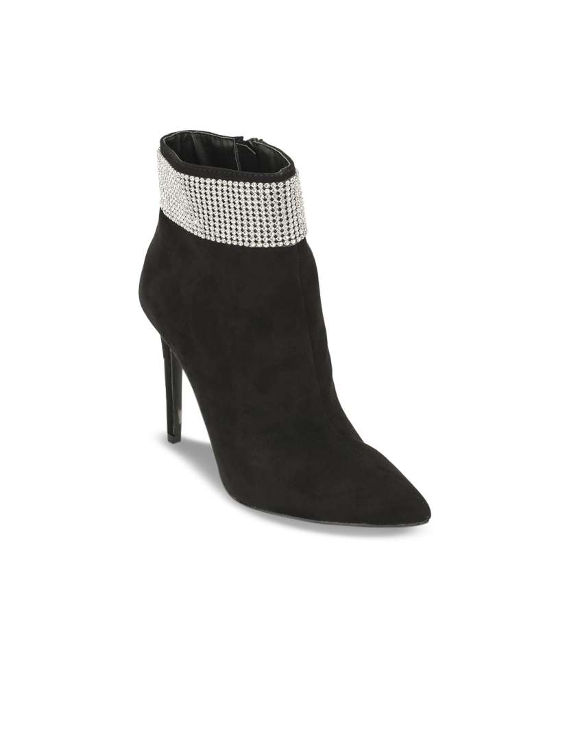 Buy Truffle Collection Women Black Solid Sandals Heels for Women 2283903 Myntra