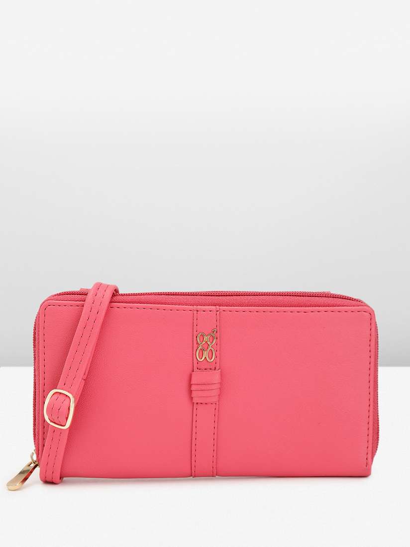 Buy Baggit Women Solid Applique PU Zip Around Wallet With A Detachable Sling Strap Wallets for Women 22840132 Myntra