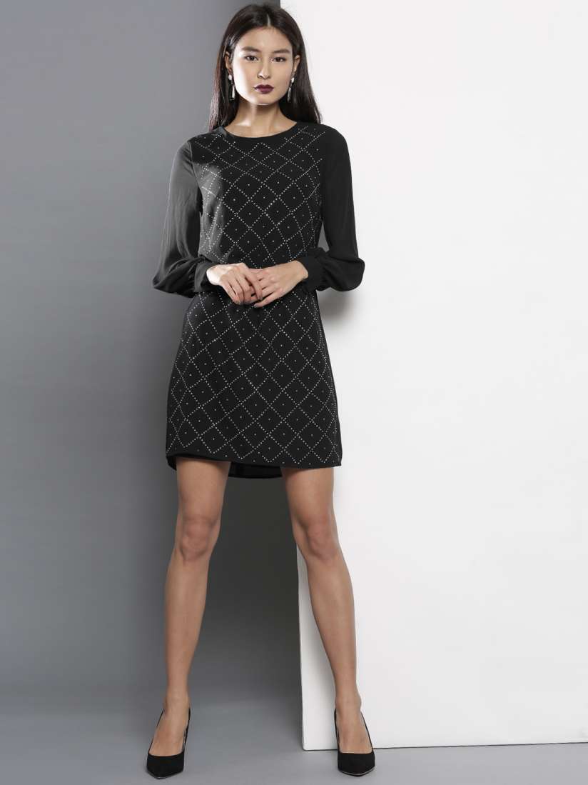 Buy DOROTHY PERKINS Women Black Embellished A Line Dress Dresses for Women 2284093 Myntra