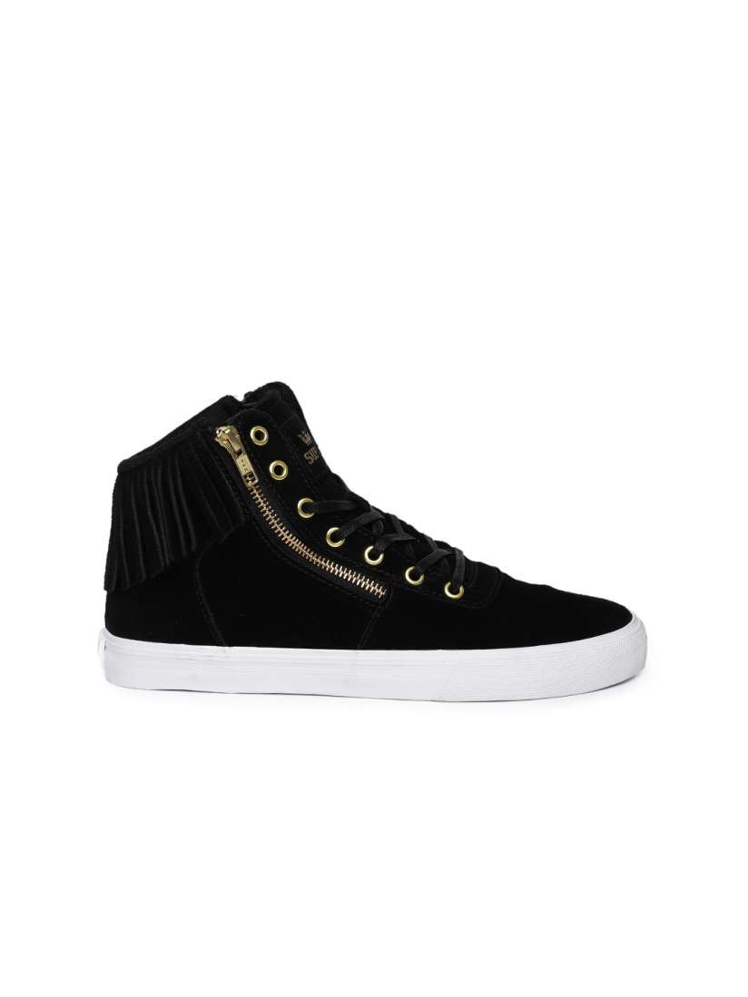 Buy Supra Women Black CUTTLER Solid Mid Top Sneakers Casual Shoes for Women 2285018 Myntra