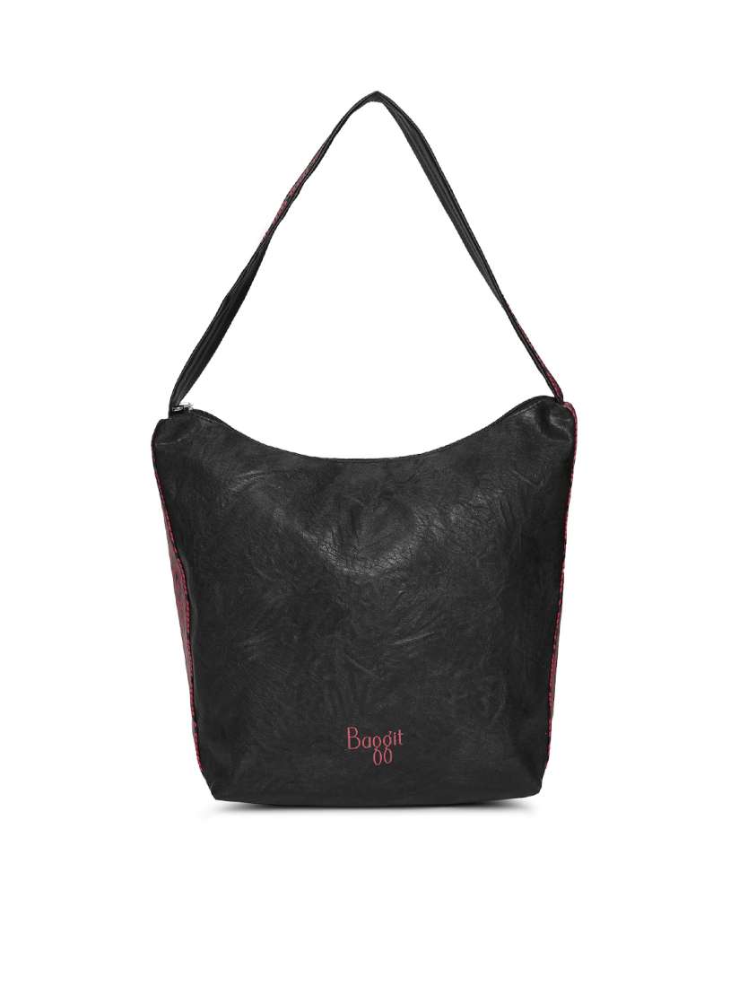 Buy Baggit Black Maroon Printed Hobo Bag Handbags for Women 2285067 Myntra