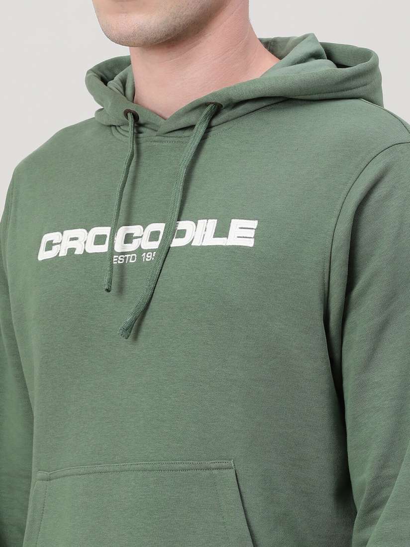 Buy Crocodile Brand Logo Printed Hooded Cotton Sweatshirt Sweatshirts for Men 22851286 Myntra
