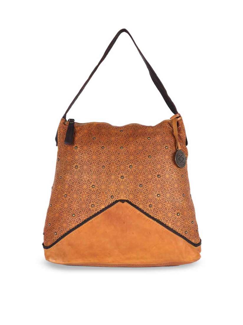 Buy KOMPANERO Embellished Structured Leather Shoulder Bag With Cut Work Handbags for Women 22858684 Myntra