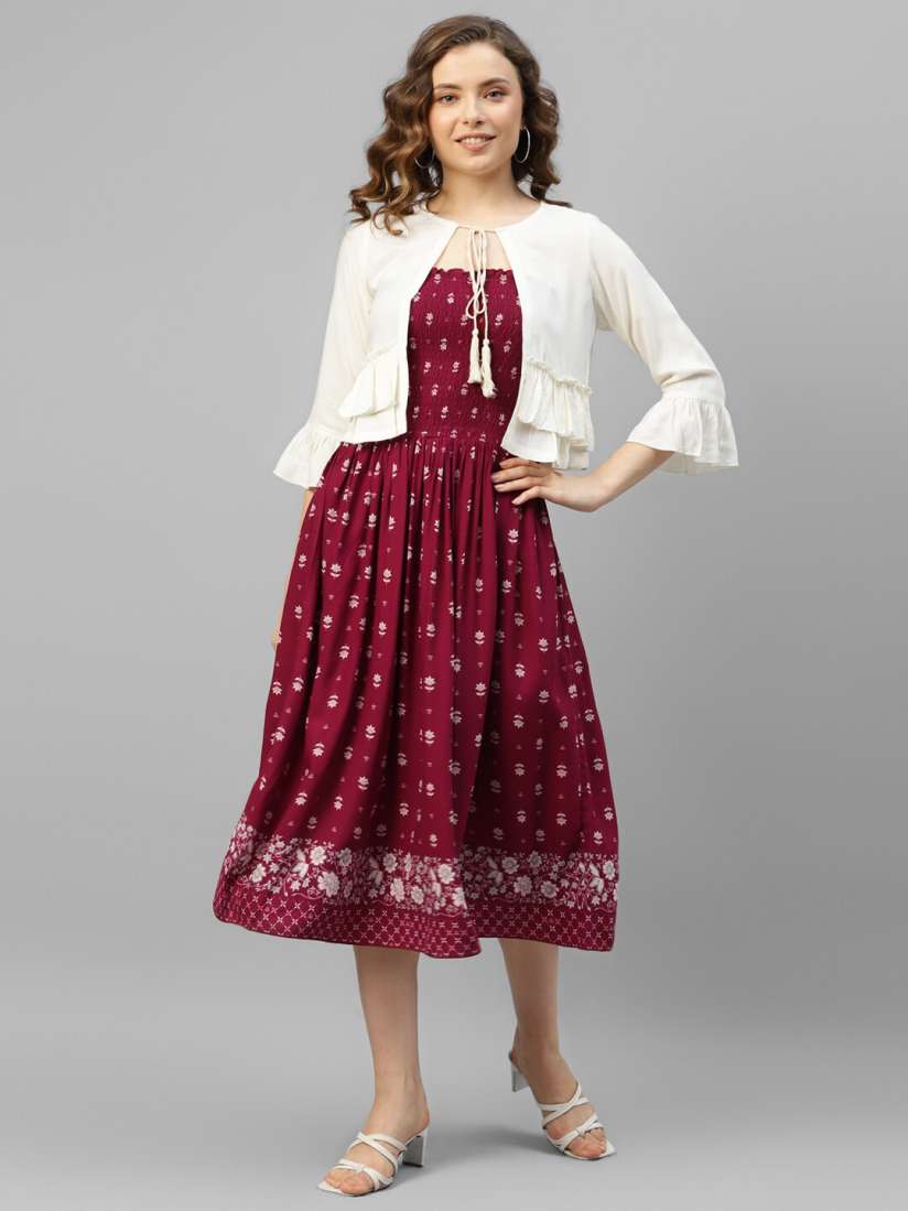 Midi dress with shrug top