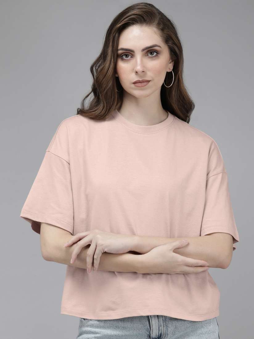 Buy Roadster Women Drop Shoulder Sleeves Pure Cotton Boxy T shirt Tshirts for Women 22869866 Myntra