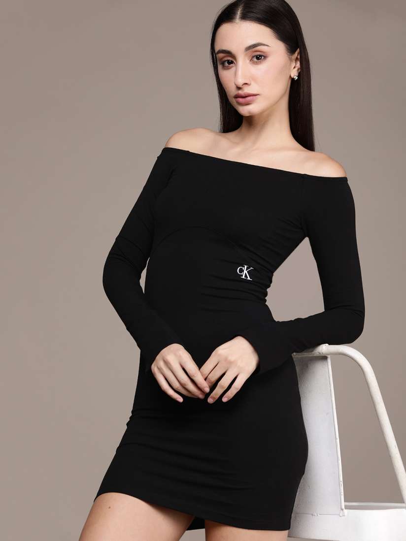 Buy Calvin Klein Jeans Off Shoulder Sheath Dress Dresses for Women 22873442 Myntra