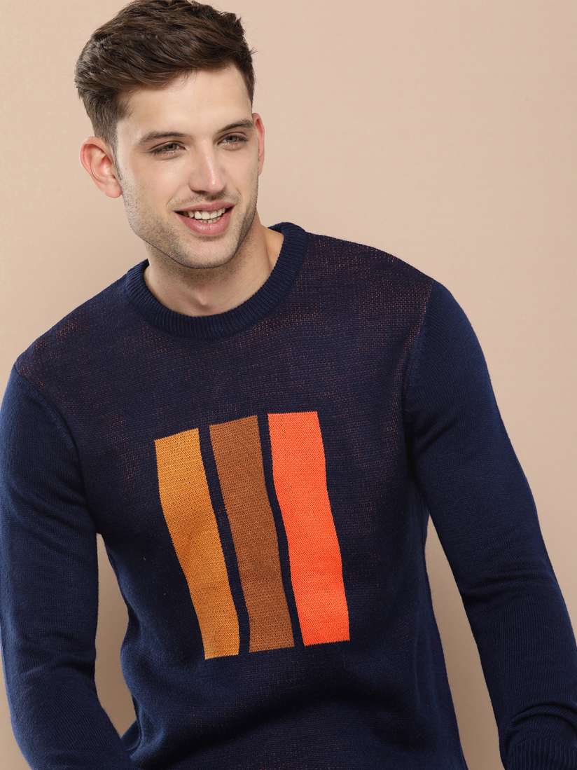 Buy HERE NOW Geometric Printed Pullover Sweater Sweaters for Men 22873546 Myntra