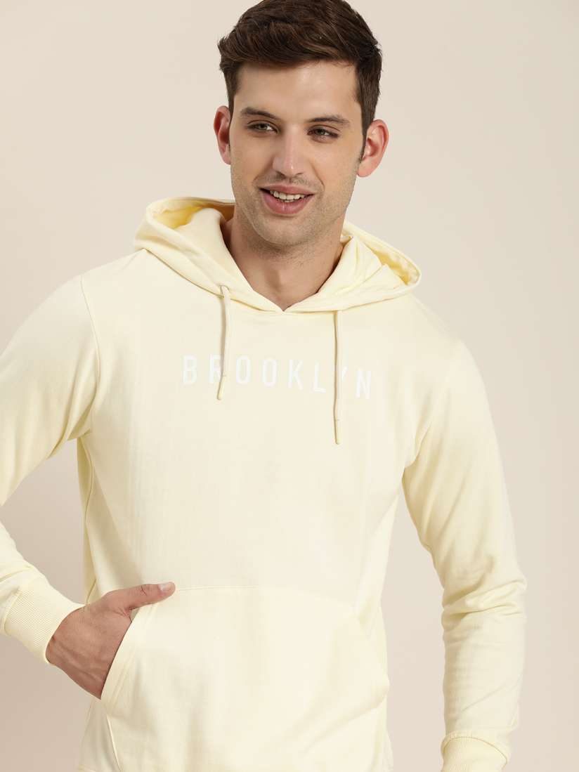 Buy HERE NOW Typography Printed Hooded Sweatshirt Sweatshirts for Men 22873922 Myntra