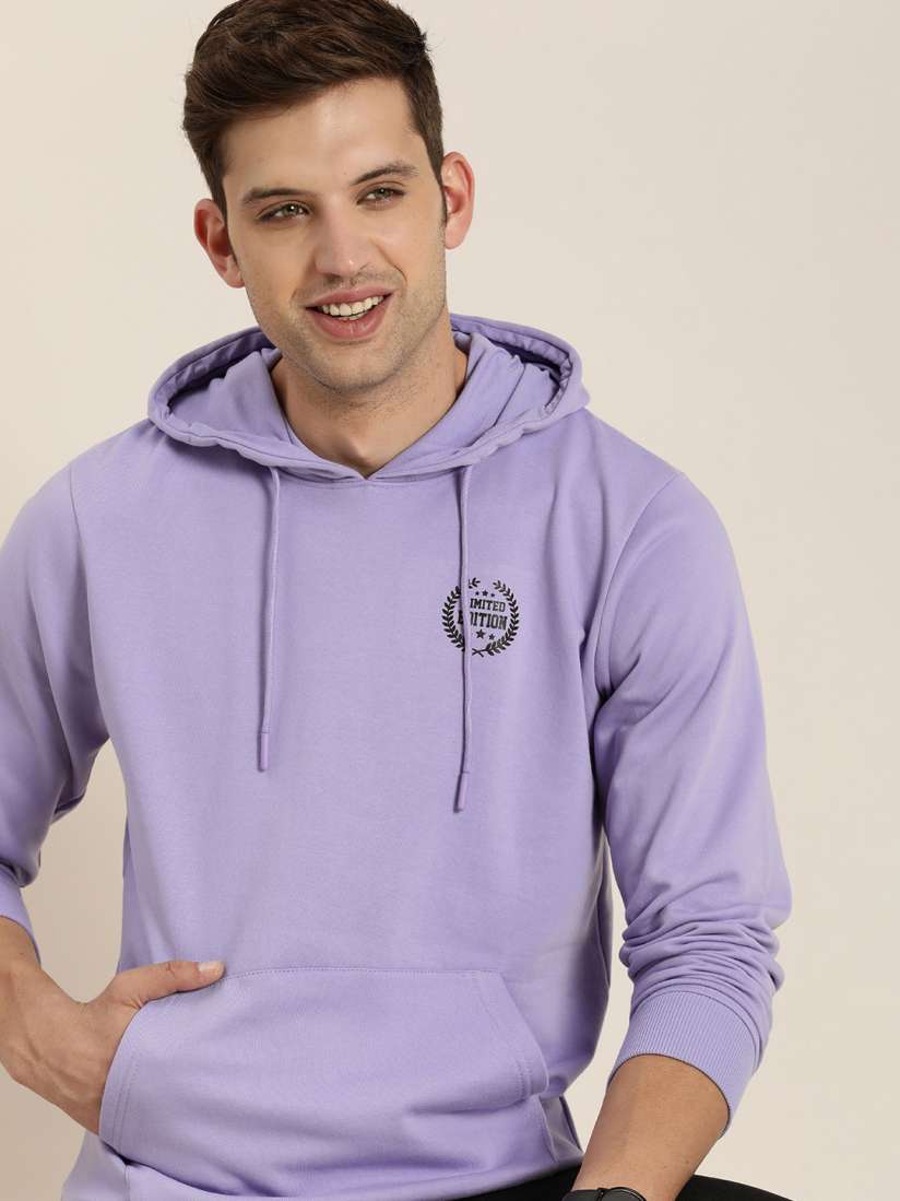 Buy HERE NOW Solid Long Sleeves Hooded Sweatshirt Sweatshirts for Men 22874058 Myntra
